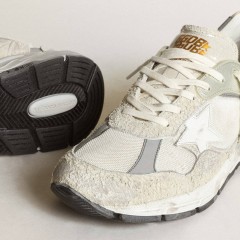 Golden Goose Men's Dad-Star In White And Gray Suede And White Leather Star