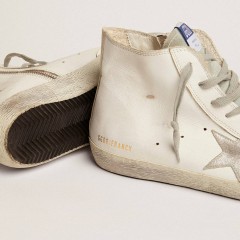 Golden Goose Men's Francy In Leather With Silver Suede Star