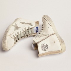 Golden Goose Men's Francy In Leather With Silver Suede Star