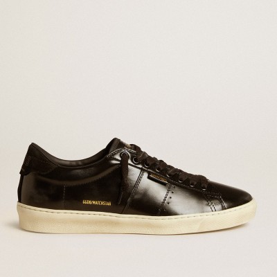 Golden Goose Men's Matchstar In Black Leather With Black Suede Heel Tab