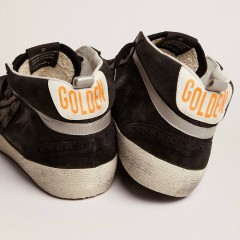 Golden Goose Men's Mid Star In Nubuck With Black Leather Star And Silver Flash