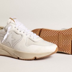 Golden Goose Men's Running Sole In Mesh And White Nappa