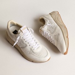 Golden Goose Men's Running Sole In Mesh And White Nappa