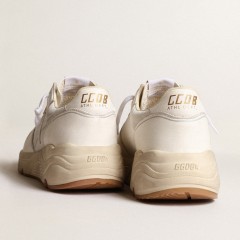 Golden Goose Men's Running Sole In Mesh And White Nappa