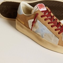 Golden Goose Men's Silver Stardan LTD With Light Blue Leather Star And Nubuck Inserts