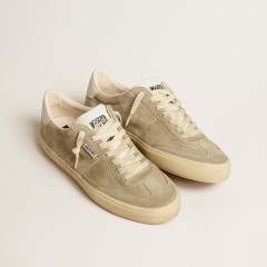 Golden Goose Men's Soul Star In Dove-gray Suede With White Leather Heel Tab And Tongue