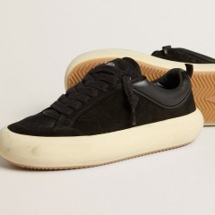 Golden Goose Men's Space-Star Cube In Black Suede With Perforated Star