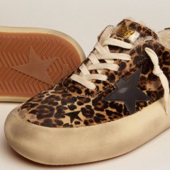 Golden Goose Men's Space-Star In Animal Print Pony Skin And Shearling Lining