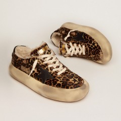 Golden Goose Men's Space-Star In Animal Print Pony Skin And Shearling Lining