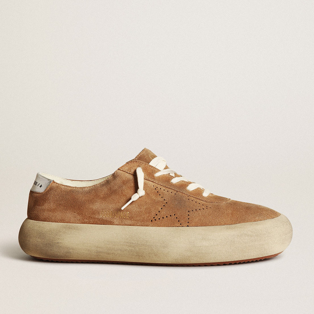 Golden Goose Men's Space-Star In Tobacco-colored Suede