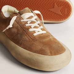 Golden Goose Men's Space-Star In Tobacco-colored Suede