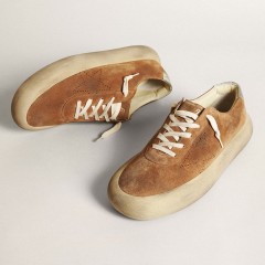 Golden Goose Men's Space-Star In Tobacco-colored Suede