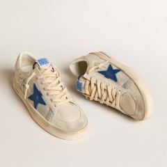 Golden Goose Men's Stardan In Nylon With Blue Leather Star And Ivory Leather Heel Tab