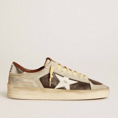 Golden Goose Men's Stardan In Suede And Leather With Leather Star And Metallic Heel Tab