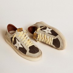 Golden Goose Men's Stardan In Suede And Leather With Leather Star And Metallic Heel Tab