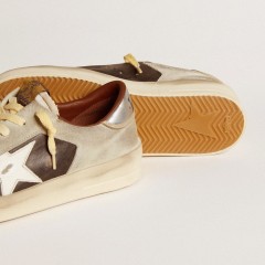 Golden Goose Men's Stardan In Suede And Leather With Leather Star And Metallic Heel Tab