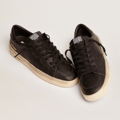 Golden Goose Men's Stardan In Total Black Leather