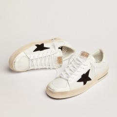 Golden Goose Men's Stardan In White Mesh With Black Suede Star