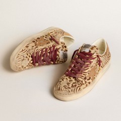 Golden Goose Men's Stardan LTD In Animal-print Pony Skin With Gold Glitter Star