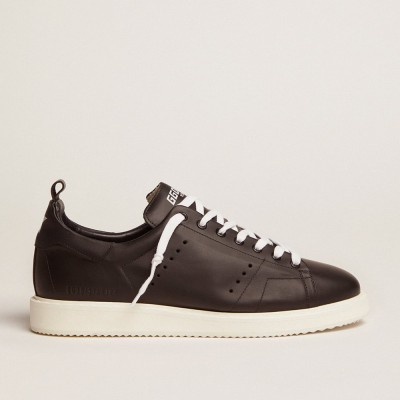 Golden Goose Men's Starter In Leather With Star Printed On The Heel Tab