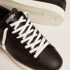 Golden Goose Men's Starter In Leather With Star Printed On The Heel Tab