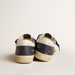 Golden Goose Men's Super-Star In Blue Nappa Leather With White Leather Star And Heel Tab