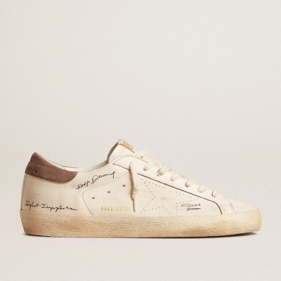 Golden Goose Men's Super-Star In Nappa Leather With Perforated Star And Suede Heel Tab