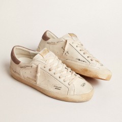 Golden Goose Men's Super-Star In Nappa Leather With Perforated Star And Suede Heel Tab