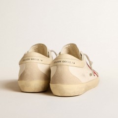 Golden Goose Men's Super-Star In Nappa With Red Star And Cream Leather Heel Tab