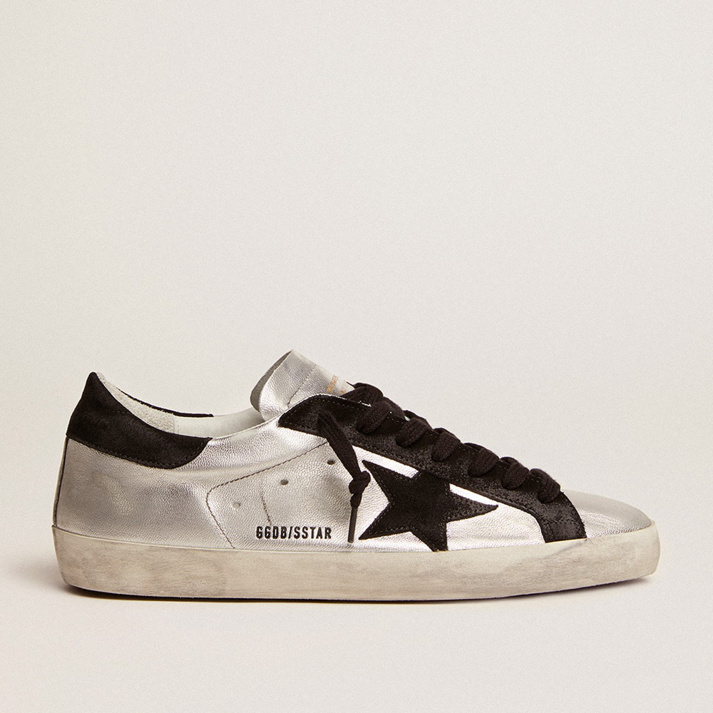 Golden Goose Men's Super-Star In Silver Leather