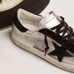 Golden Goose Men's Super-Star In Silver Leather