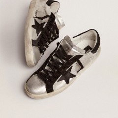 Golden Goose Men's Super-Star In Silver Leather