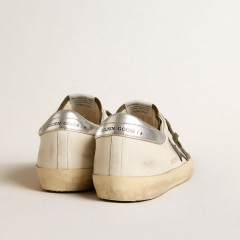 Golden Goose Men's Super-Star LTD In Nappa Leather With Black Leather Star And Silver Heel Tab