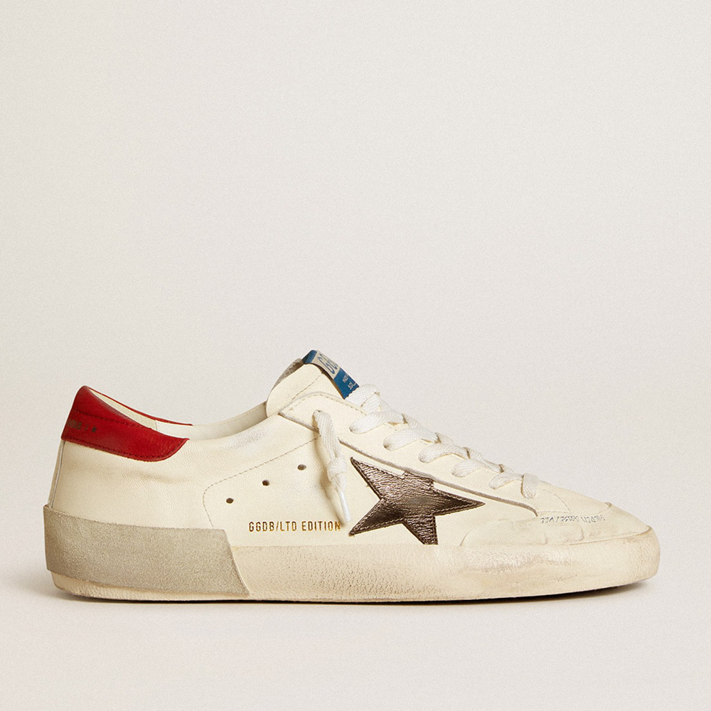 Golden Goose Men's Super-Star LTD In Nappa With Metallic Star And Nubuck Heel Tab