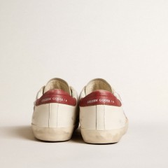 Golden Goose Men's Super-Star LTD In Suede With Green Metallic Star And Red Heel Tab