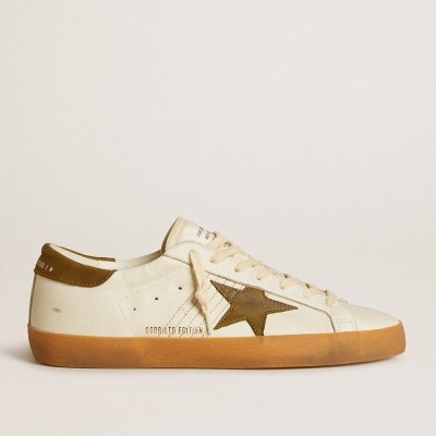 Golden Goose Men's Super-Star LTD With Military Green Nubuck Star And Heel Tab