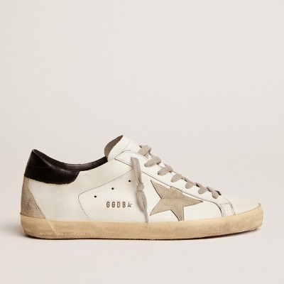 Golden Goose Men's Super-Star With Black Heel Tab And Metal Stud Lettering