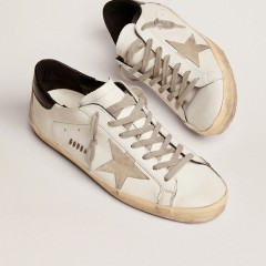 Golden Goose Men's Super-Star With Black Heel Tab And Metal Stud Lettering