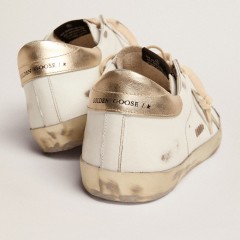 Golden Goose Men's Super-Star With Gold Sparkle Foxing And Lettering