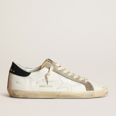 Golden Goose Men's Super-Star With Perforated Star And Blue Heel Tab