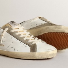 Golden Goose Men's Super-Star With Perforated Star And Blue Heel Tab