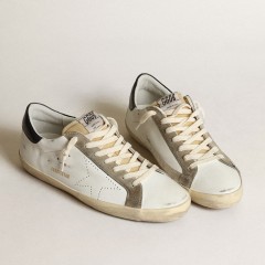 Golden Goose Men's Super-Star With Perforated Star And Blue Heel Tab