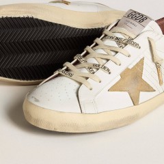 Golden Goose Men's Super-Star With Sand Suede Star And Red Croc-print Leather Heel Tab