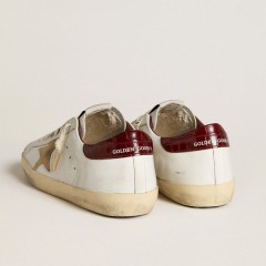 Golden Goose Men's Super-Star With Sand Suede Star And Red Croc-print Leather Heel Tab