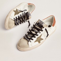 Golden Goose Men's Super-Star With Star In Olive Green Canvas