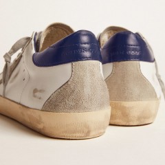 Golden Goose Men's Super-Star With Suede Star And Blue Heel Tab