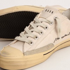 Golden Goose Men's V-Star LTD With Black Suede Star And Embroidered Lettering