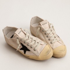 Golden Goose Men's V-Star LTD With Black Suede Star And Embroidered Lettering