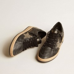 Golden Goose Men's Ball Star LAB In Black Nappa With Studded Black Leather Star