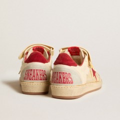 Golden Goose Men's Ball Star LAB In Nappa And PVC With Red Suede Star And Heel Tab